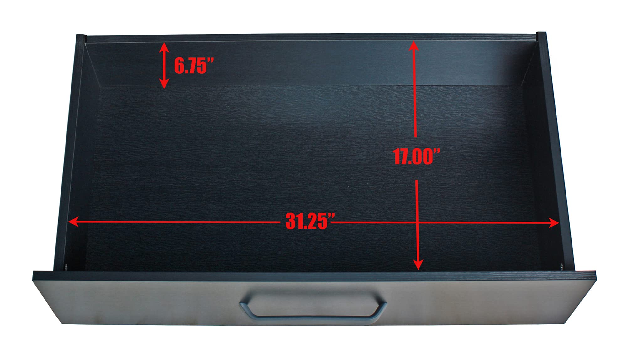 Better Home Products Carell Furniture Super Jumbo 4 Drawer Storage Chest Dresser in Black