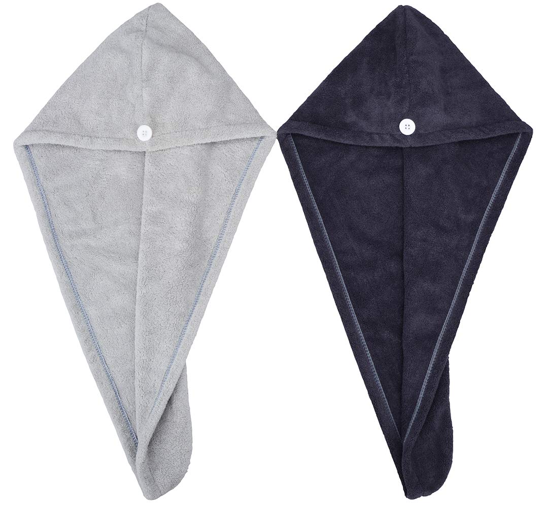 Hopeshine Microfiber Hair Drying Towel Turban Twist For Long Hair Magic Instant Dry Hair Towel Wrap Fast Drying Absorbent Cap Gr