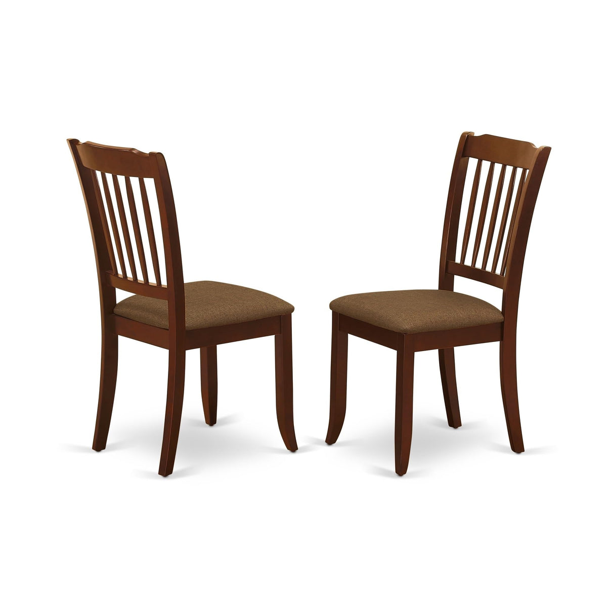Ergode MZDA5-MAH-C-VV 5Pc Dining Set for 4 - Stylish & Classy, Mahogany Finish, Linen Fabric Chairs, Easy Assembly, Perfect for 