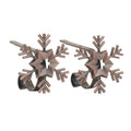 Haute Decor The Original MantleClip Stocking Holders with Removable ZINC Alloy Holiday Icons (2-Pack Snowflake, Oil-Rubbed Bronz