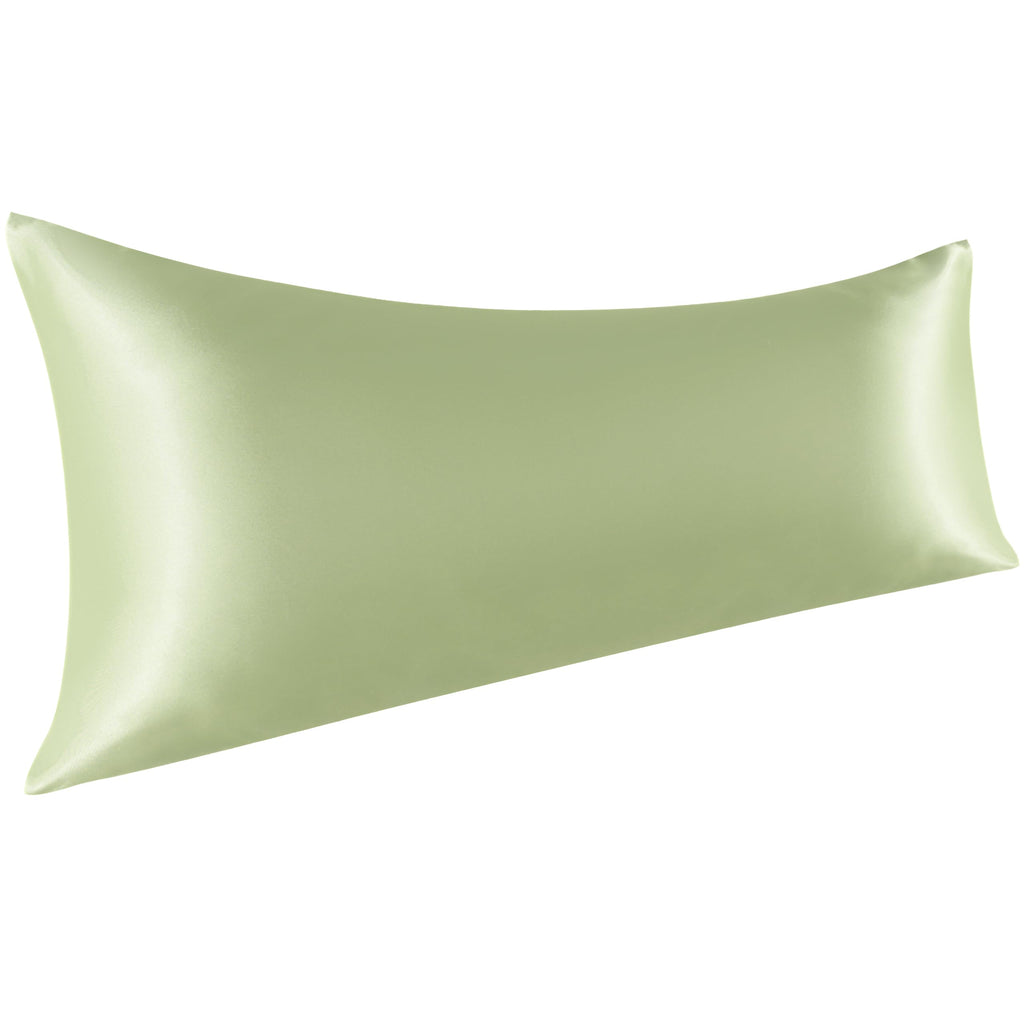 Ntbay Satin Body Pillowcase For Hair And Skin, Luxurious And Silky Pillow Case With Envelope Closure, 20X54 Inches, Sage Green