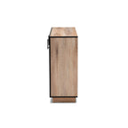 Baxton Studio Patton Modern and Contemporary Natural Oak Finished Wood 3-Door Dining Room Sideboard Buffet