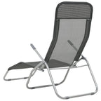 vidaXL Folding Sun Loungers - Set of 2, Weather-Resistant Textilene Fabric, Adjustable and Ergonomic Design, Portable for Beach & Garden Use - Anthracite Color
