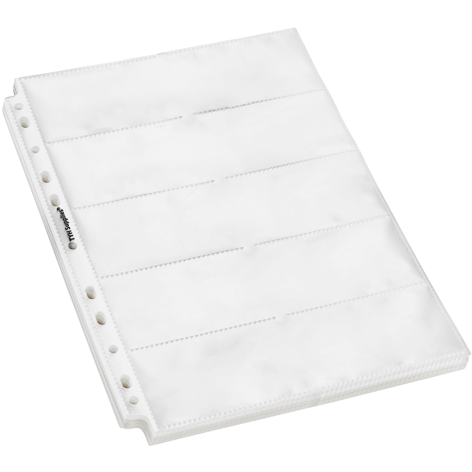 Tyh Supplies 25 Pack Heavy Duty Business Card Sleeves For 3 Ring Binder | Double Sided | Ultra Clear Plastic Sheets | Business C
