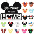 FUEMEILY Cute Mouse Interchangeable Seasonal Welcome Door Sign for Front Door Decor, Interchangeable Welcome to Our Home Sign fo