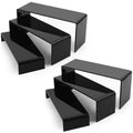 Goabroa Black Acrylic Display Risers, 3 Tiers 2 Set (6 Pcs) Acrylic Shelves Organizer Display Stand, Conutertop Desktop Acrylic 