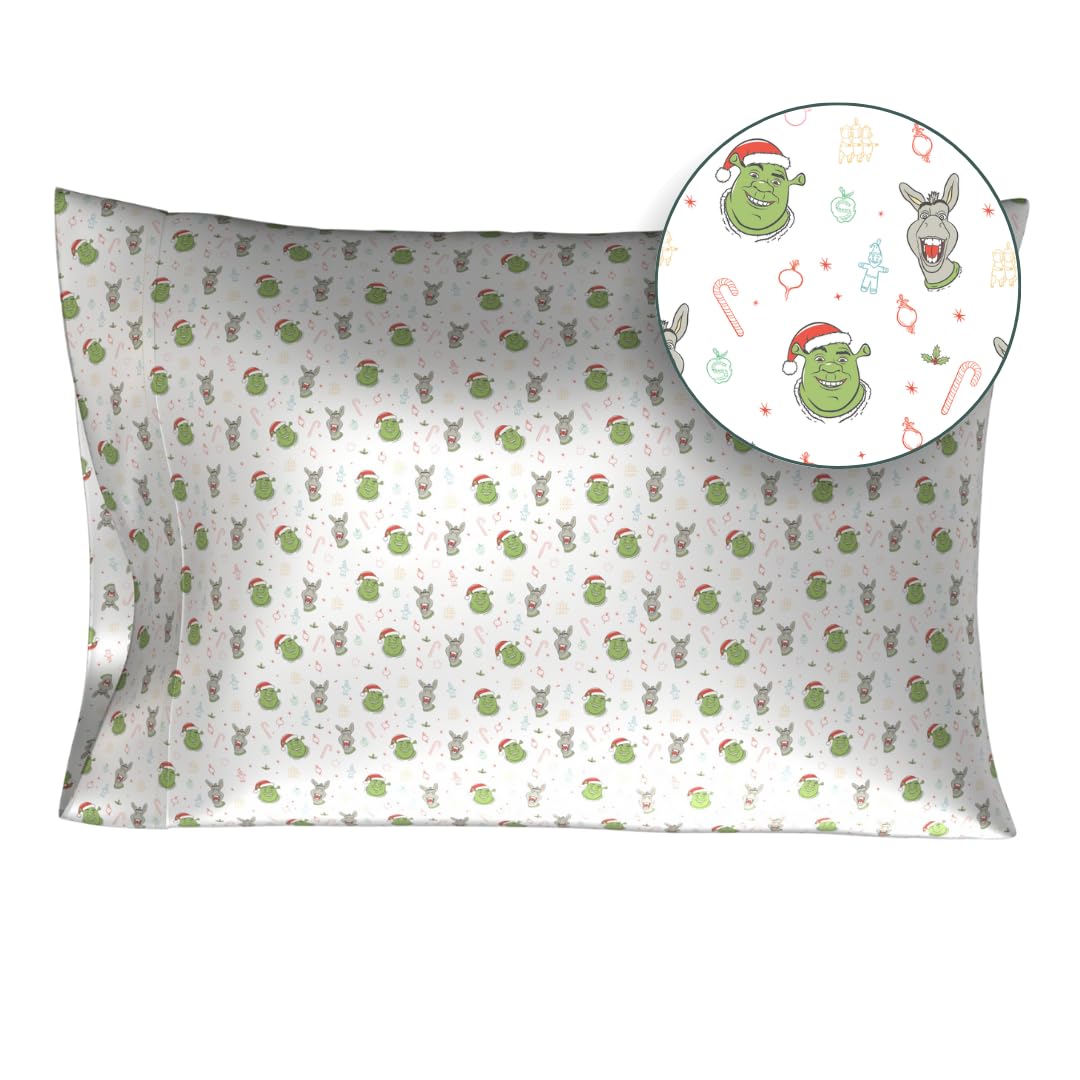 Collectibles Shrek Santa Holiday Christmas Beauty Silky Satin Standard Pillowcase Cover 20X30 For Hair And Skin, (Officially Lic