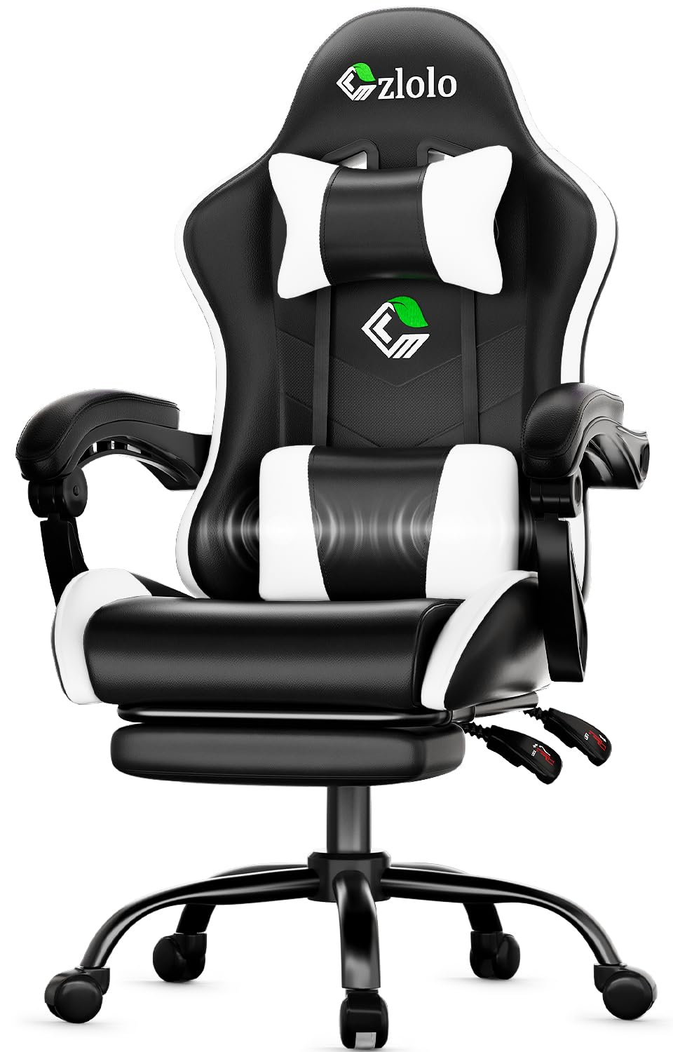 Czlolo Gaming Chair, Ergonomic Office Computer Chair with Footrest and Lumbar Support Massager Racing Style High Back Video Game