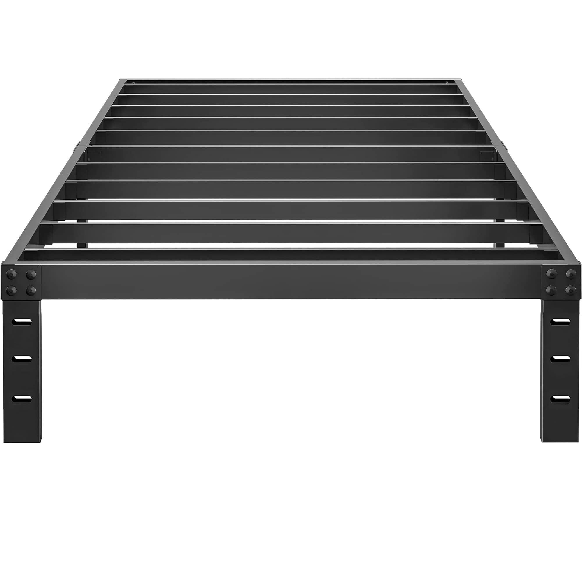 Hobinche 10 Inch Twin Size Bed Frame - No Box Spring Needed Heavy Duty Metal Platform Mattress Foundation With Steel Slats, Non-Slip Noise Free Easy Assembly Black Bedframes