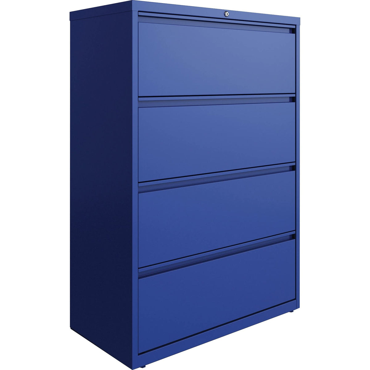 Lorell 36&Quot;W Lateral 4-Drawer File Cabinet, Metal, Blue