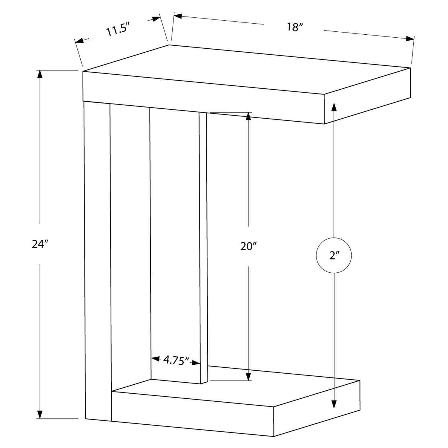 Monarch Specialties I Accent Table with Marble Look Top, Cappuccino