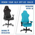 Saraflora Gaming Chair Cover, 2 Pack Teal - Stretchable, Removable, Protective Chair Cover For Armchair, Swivel Chair, Computer Boss Chair, Spandex Slipcovers