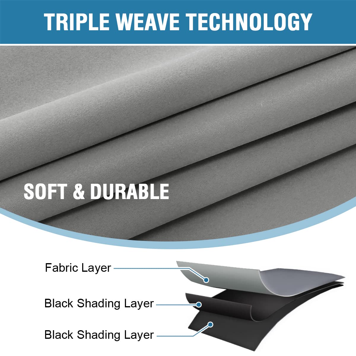 H.Versailtex 100% Blackout Curtains For Bedroom With Black Liner Full Room Darkening Curtains 96 Inches Long Thermal Insulated B
