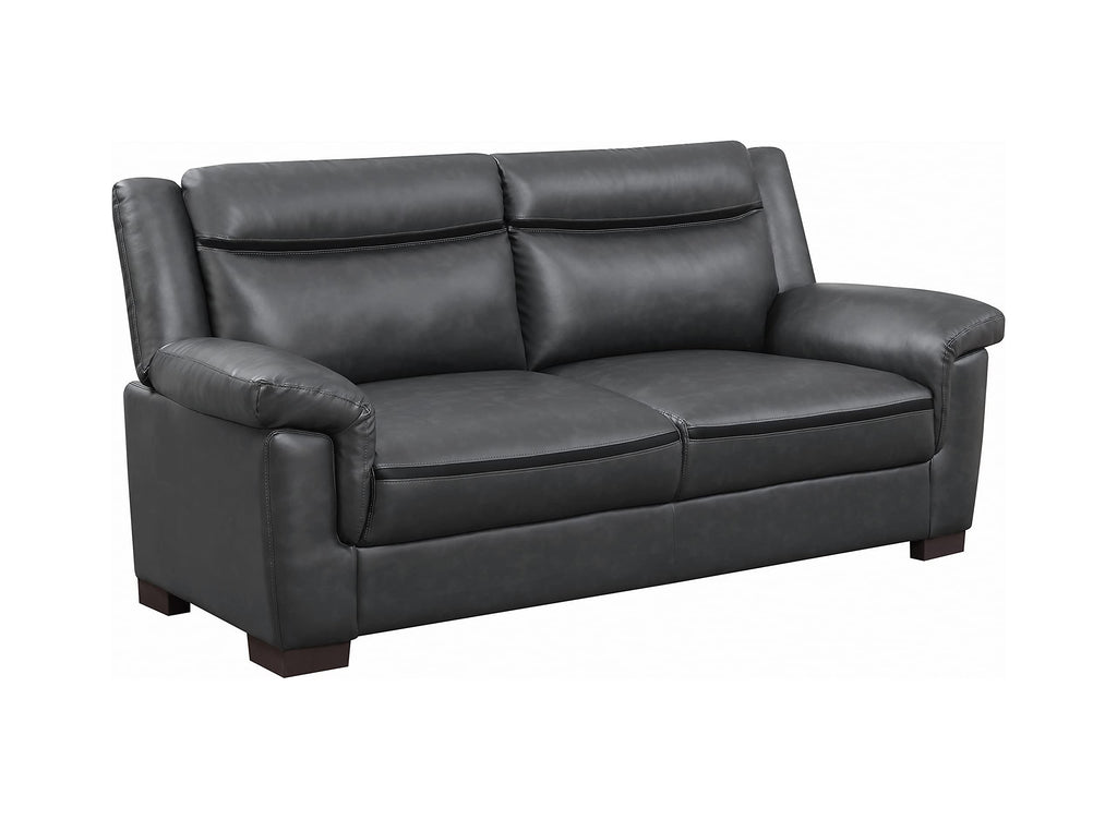 Coaster Furniture Sofa Gray Faux Leather Polyurethane 506591