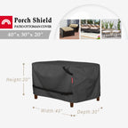 Porch Shield Patio Ottoman Cover - Waterproof Outdoor Rectangular Side Table Covers - 40L X 30W X 20H Inch, Black