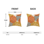 Fall Burnt Orange Outdoor Pillow Covers 18X18 Inch Set Of 2 Mustard Yellow Grey Dahlia Floral Decor Throw Pillows Modern Geometr