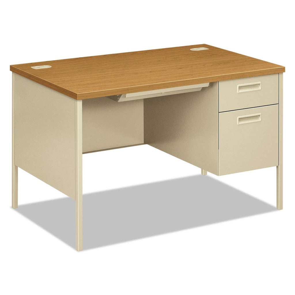 Hon Metro Classic Single-Pedestal Desk, Harvest/Putty
