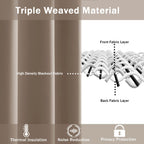 Jiuzhen Taupe Blackout Curtains With Tiebacks - Thermal Insulated, Light Blocking And Noise Reducing Grommet Curtains For Bedroom And Living Room, Set Of 2 Window Curtain Panels, 42 X 84 Inch Length