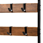 Baxton Studio Aislin Vintage Rustic Industrial Distressed Wood and Black Metal Finished Entryway Hall Tree