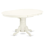 East West Furniture Avdo7-Lwh-W 7 Piece Kitchen Table & Chairs Set Consist Of An Oval Dining Room Table With Butterfly Leaf And 6 Dining Chairs, 42X60 Inch, Linen White