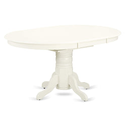 East West Furniture Avdo7-Lwh-W 7 Piece Kitchen Table & Chairs Set Consist Of An Oval Dining Room Table With Butterfly Leaf And 6 Dining Chairs, 42X60 Inch, Linen White