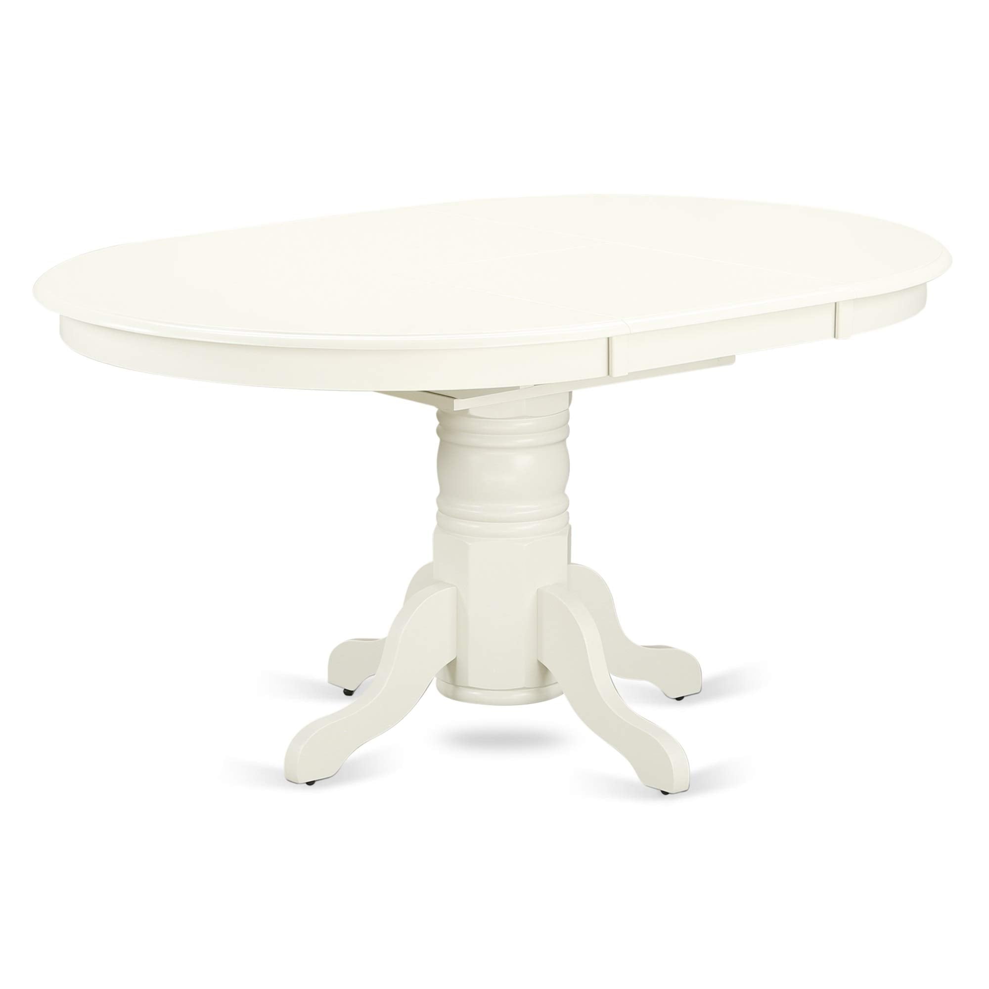 East West Furniture AVDO5-LWH-W 5 Piece Dining Room Furniture Set Includes an Oval Kitchen Table with Butterfly Leaf and 4 Dining Chairs, 42x60 Inch, Linen White