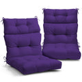 Eagle Peak Tufted Outdoor/Indoor High Back Patio Chair Cushions, Set Of 2, 46' X 22', Purple