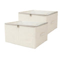 Pomodee Storage Bins with Lid,2 Pack Fabric Storage Boxes with Clear Window&Zipper,Closet Organizers and Storage Collapsible Bas