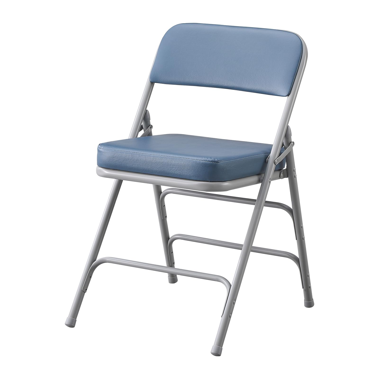 KAIHAOWIN Folding Chairs Ultra Thick Padded Foldable Chair Indoor Comfortable Metal Chairs with Super Soft Cushion-Blue