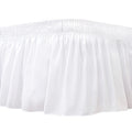 Biscaynebay Wrap Around Bed Skirts For King & Cal King Beds 17' Drop, White Adjustable Elastic Dust Ruffles Easy Fit Wrinkle &