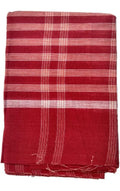 Rudrank Famous Bengal Print Handwoven Cotton Gamchha/Bath Towel Super Soft || Red Color Check Patern|| for Baby or Puja Purpose
