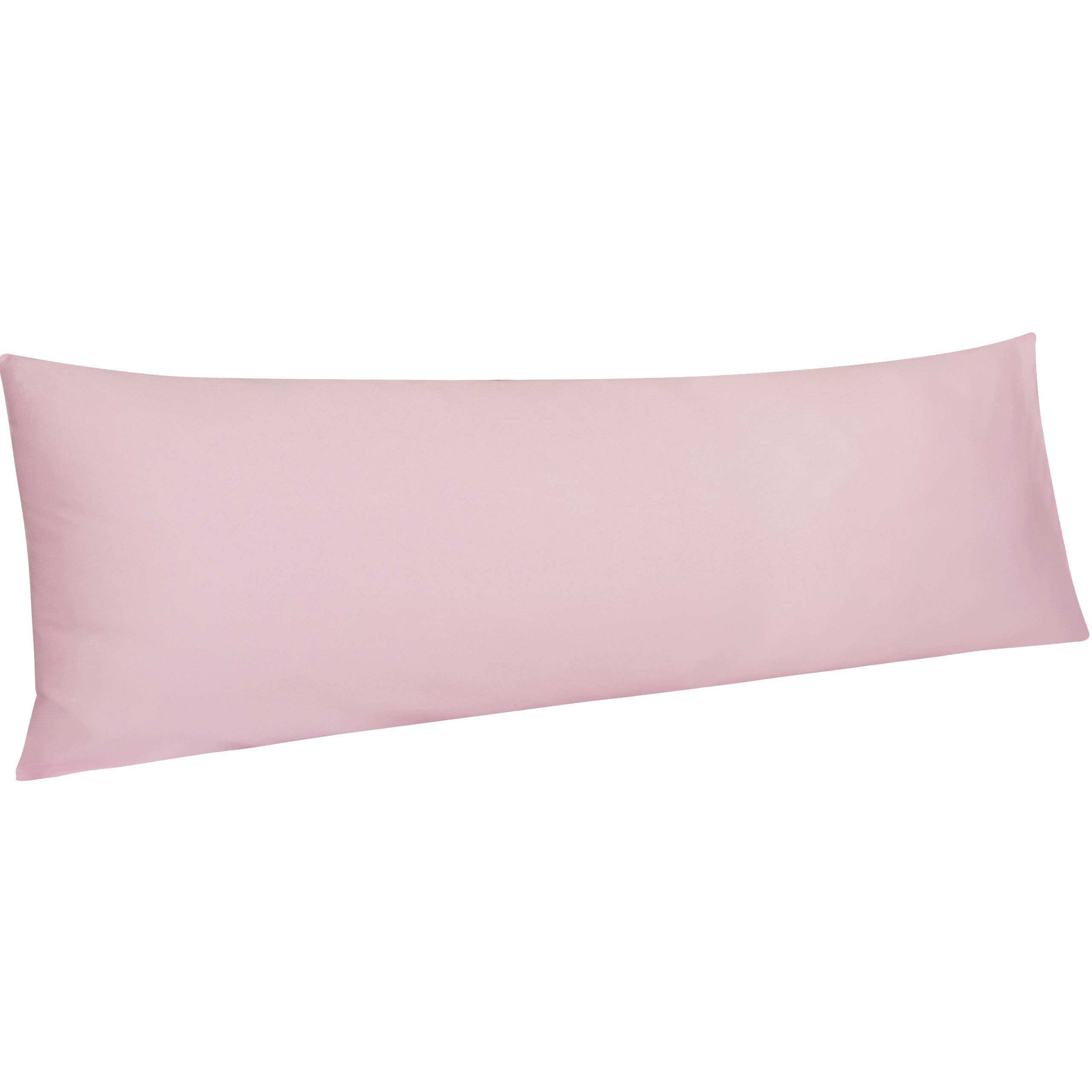Ntbay 500 Thread Count 100% Egyptian Cotton Body Pillowcase, Super Soft And Breathable Envelope Closure Full Body Pillowcase For Adults, 20X54 Inches, Pink