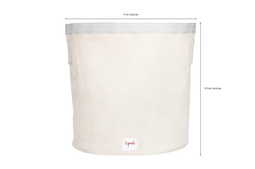 3 Sprouts Large Toy Storage Basket - Durable Kids & Baby Toy Bin With Handles For Toy Basket Storage, Round Hamper For Laundry In Nursery & Playroom, Snowy Owl