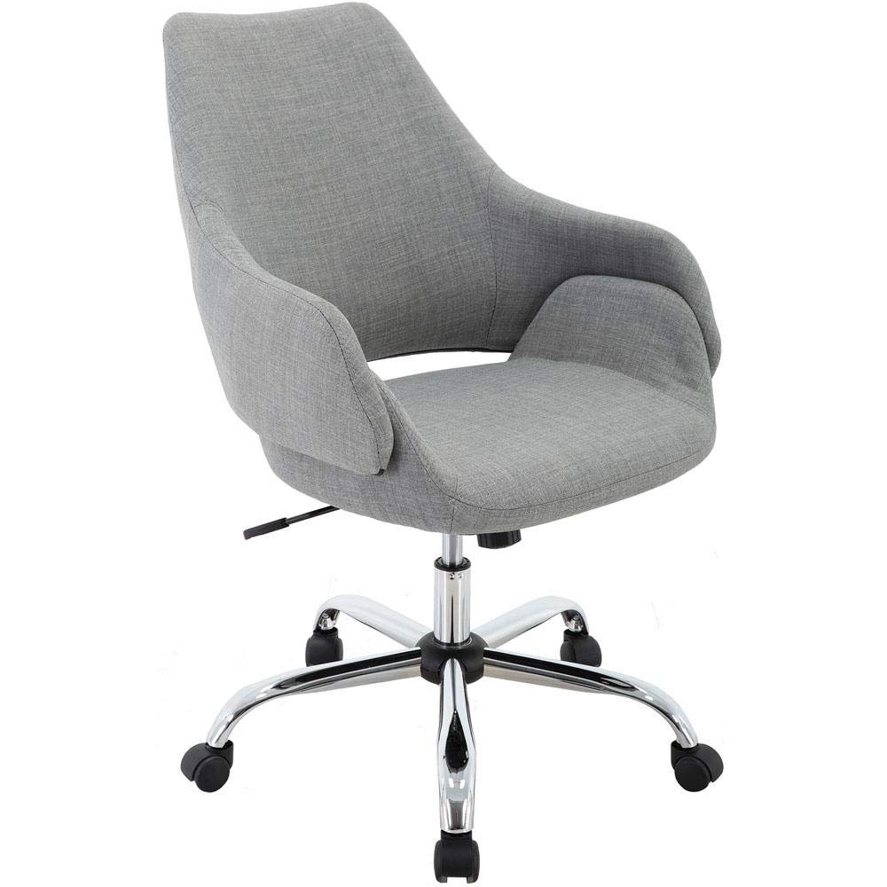 Hanover Everson 17.75-20.75" Gas Lift, Wheeled Gray, Office Chair Grey