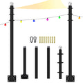 Sun Shade Sail Poles 10FT Outdoor Shade Sail Pole Kit Heavy Duty Steel Post Support Awning Canopy for Deck Patio Outside Backyar