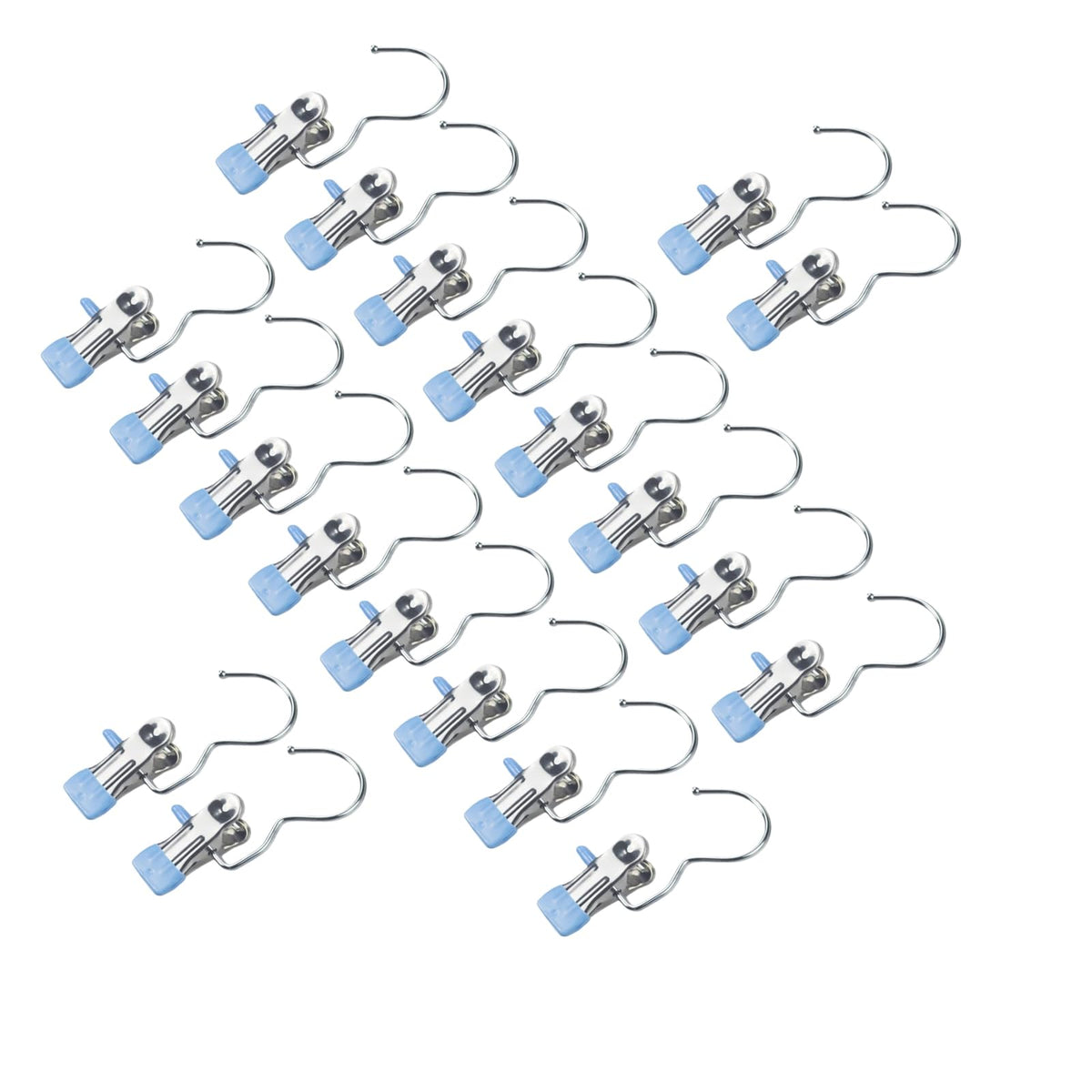 20 Pcs Stainless Steel MultiFunction Hanger Clips  Portable Hooks for Laundry Hanging & Closet Storage, Compatible with Boots,