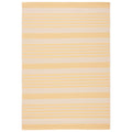 SAFAVIEH Courtyard Collection Area Rug - 5'3'' x 7'7'', Gold & Beige, Nautical Coastal Stripe Design, Non-Shedding & Easy Care, 