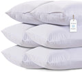 White Classic Pillow Cases Queen Size Set Of 6-20 X 30 Ultra-Soft Queen Pillow Protectors With Zipper, 200 Thread Count, Envelop