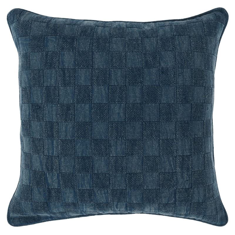 Kosas Home Remy 22X22 Square Cotton And Linen Throw Pillow In Dark Blue