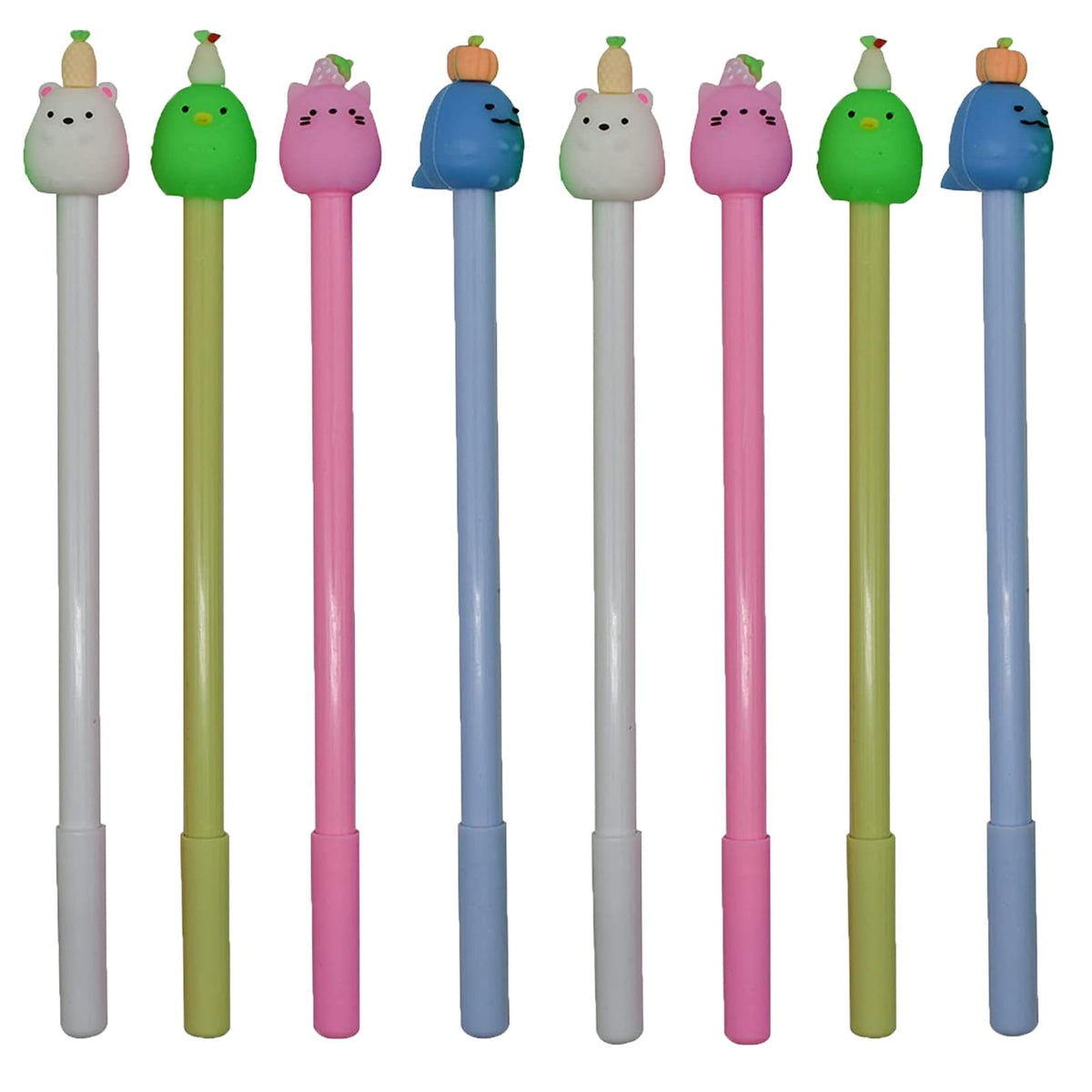 Maydahui 12Pcs Cartoon Animal Fruit Gel Pen Cute Kawaii Pen Creative Expression Black Ink For School Office Supplies