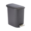 Amazon Basics Compact Bathroom Small Plastic Rectangular Trash Can with Removable Inner Bucket, Steel Foot Pedal for Hands Free 