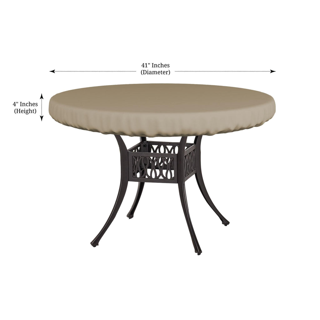 Covers & All Round Table Top Cover, 12 Oz Waterproof Uv & Weather Resistant Patio Table Cover, Outdoor Table Cover For Patio Outdoor Furniture & Coffee Table (41' Dia X 4' H Inches, Beige)