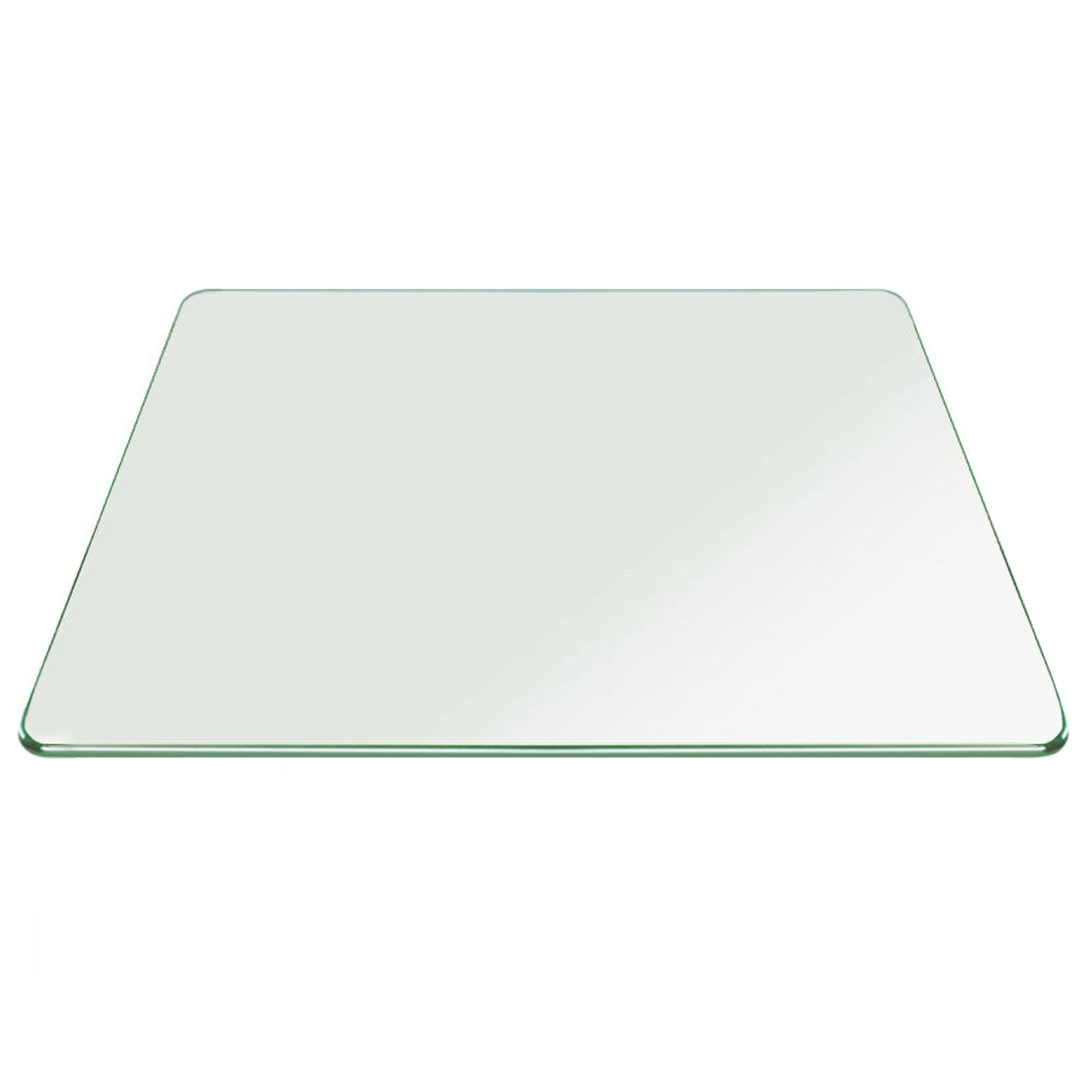 Fab Glass and Mirror 38 Inch Square Tempered 3/8 Thick Pencil Polish Touch Corners Glass Table Top, Clear