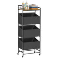 3Tier Laundry Hamper Sorter with Wheels, 120L Vertical Rolling Laundry Basket Organizer Cart, 3 Section Laundry Sorter with She