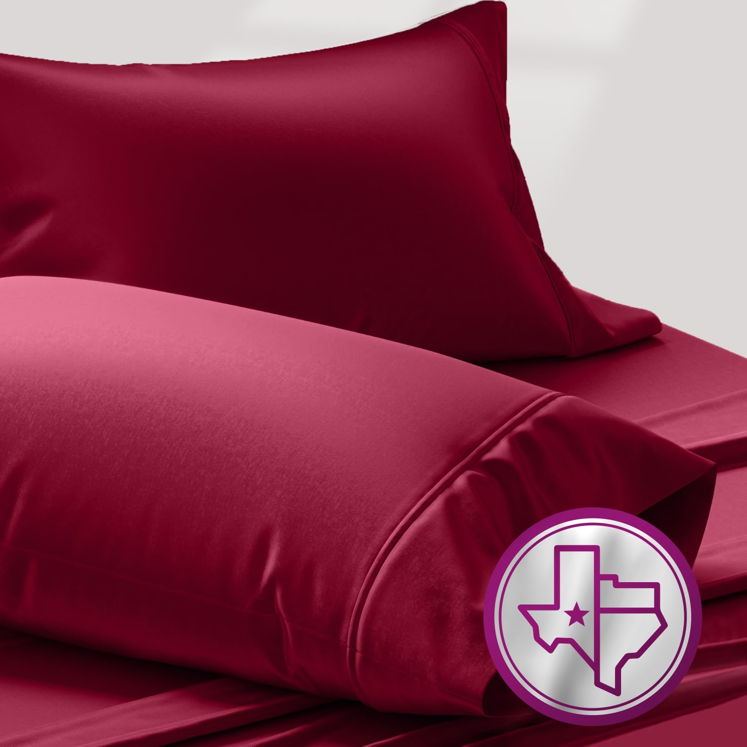 Texas Linen Co. 100% Egyptian Cotton Pillow Cases Standard/Queen Size Set Of 2 - Luxury 1200 Thread Count Sateen Navy Blue Pillo