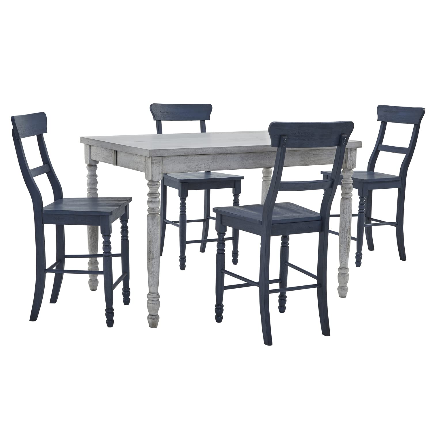 Progressive Furniture Savannah Court Set of 2 Counter Height Chairs, Antique Navy