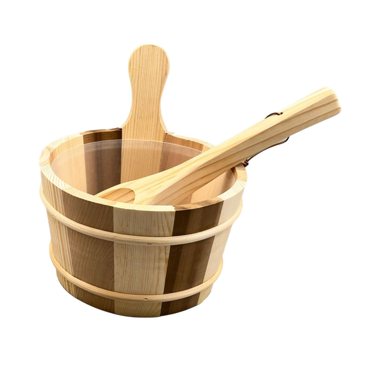 Wood Sauna Bucket and Ladle Portable Large Capacity for Bathroom Hotel Sauna