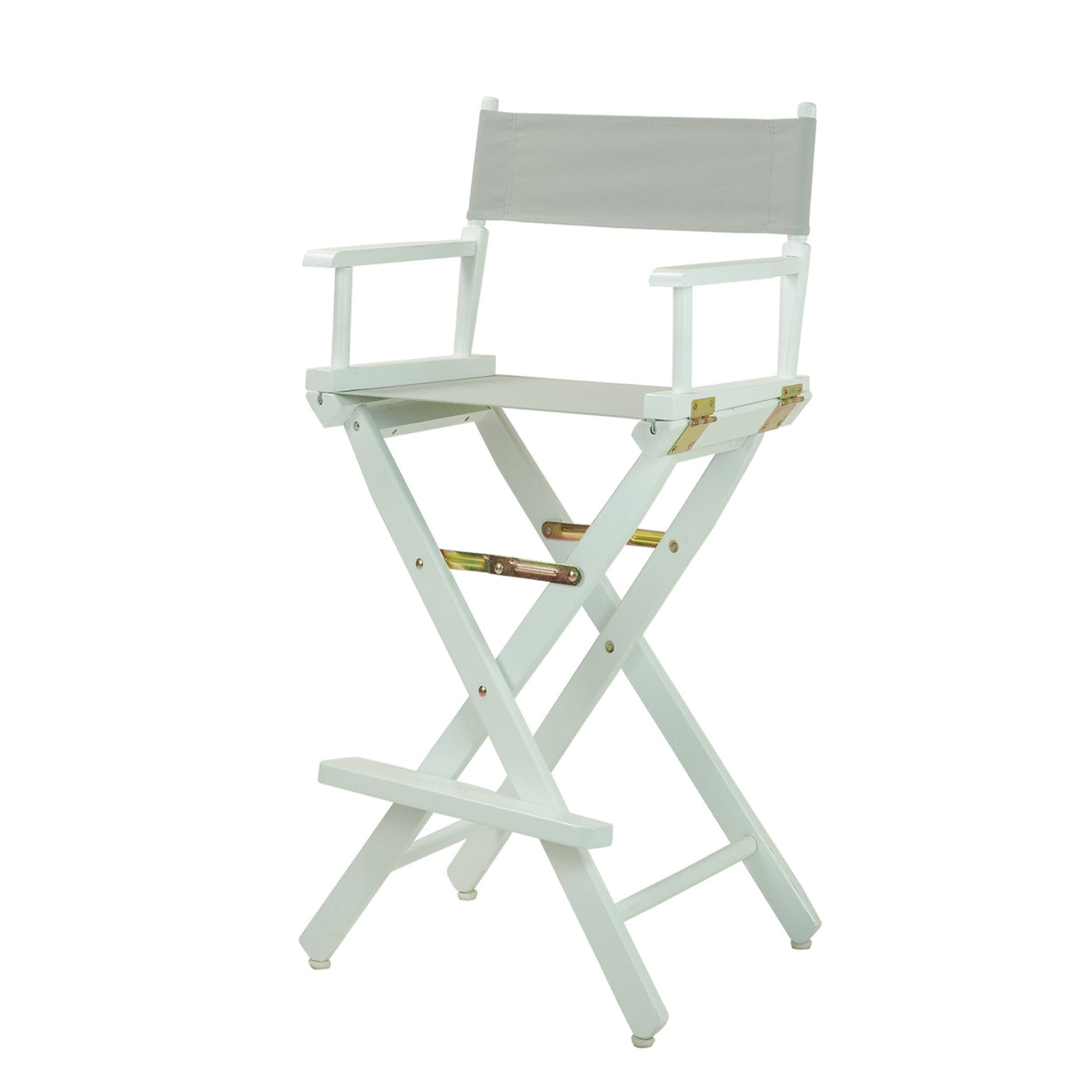 Casual Home Director's Chair ,White Frame/Gray Canvas,30&quot; - Bar Height