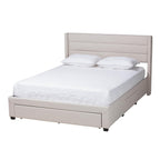 Baxton Studio Braylon Platform Storage Bed, Queen, Beige/Dark Brown (232-13078-HiT)
