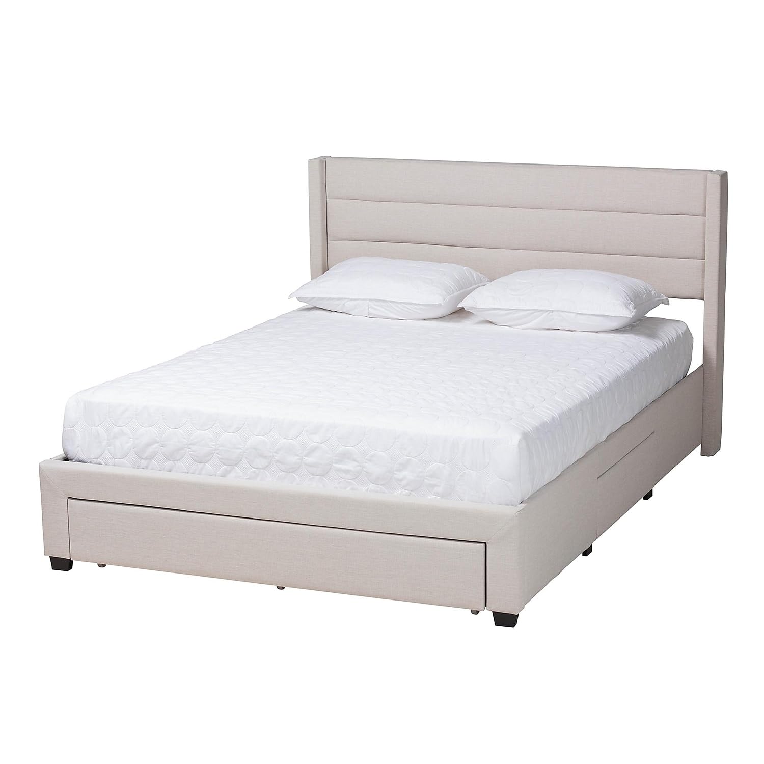 Baxton Studio Braylon Platform Storage Bed, Queen, Beige/Dark Brown (232-13078-HiT)